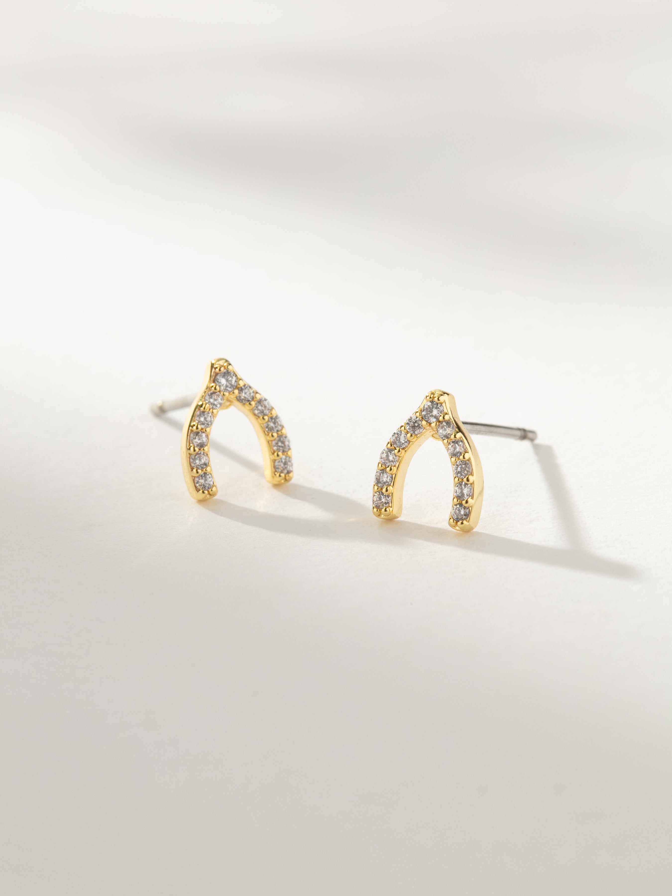 Pavé Wishbone Stud Earrings