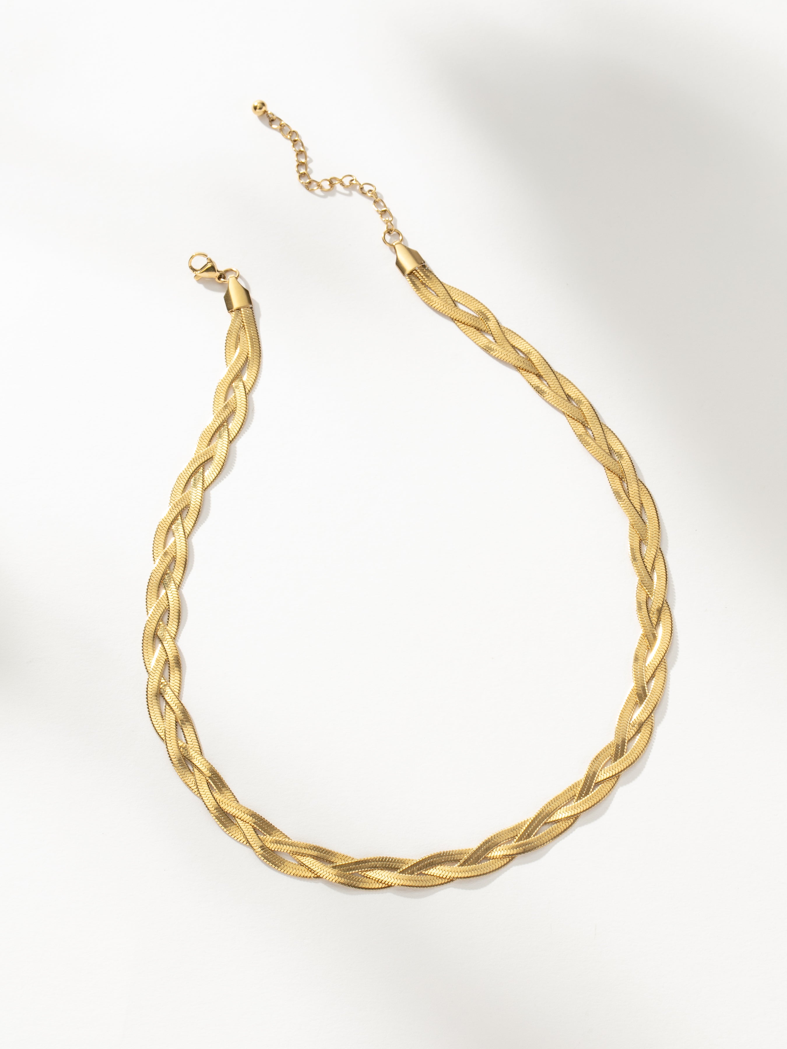 Braided Herringbone Chain Necklace
