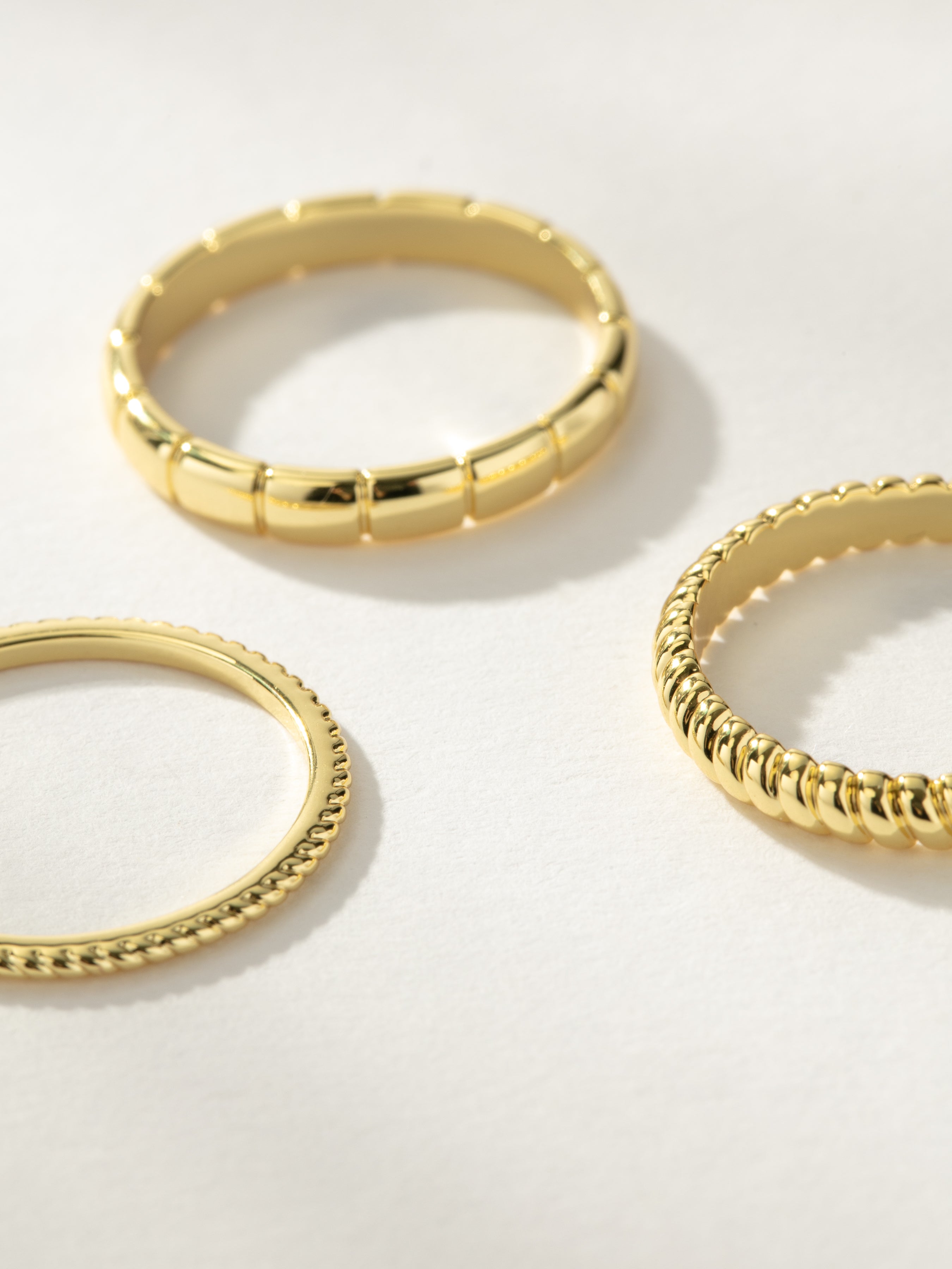 Vortex Textured Ring Stack (Set of 3)