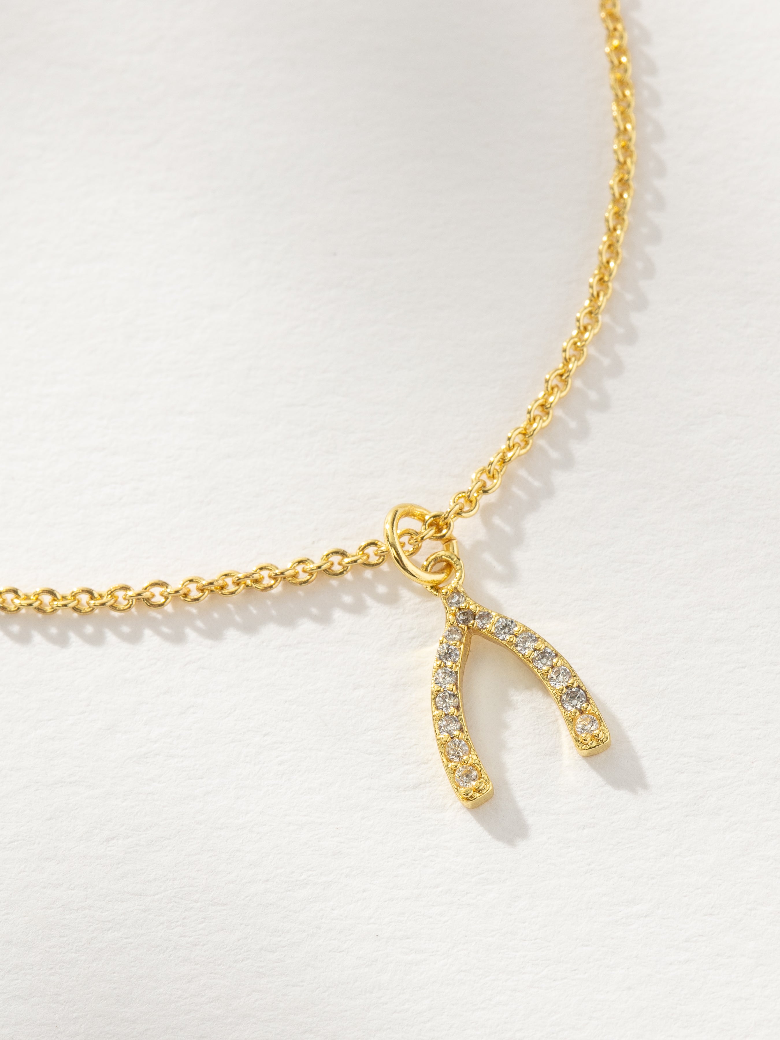 Pavé Wishbone Necklace