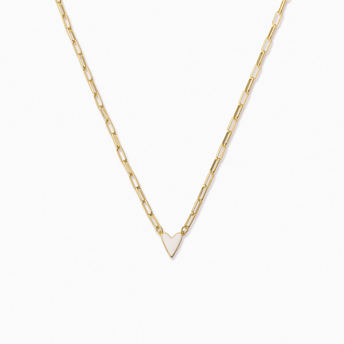 White Heart Necklace Small