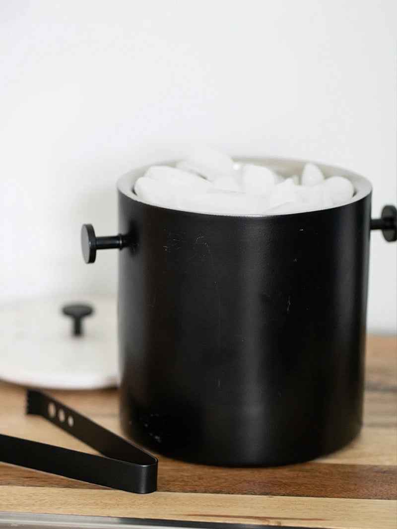 Black and Marble Ice Bucket