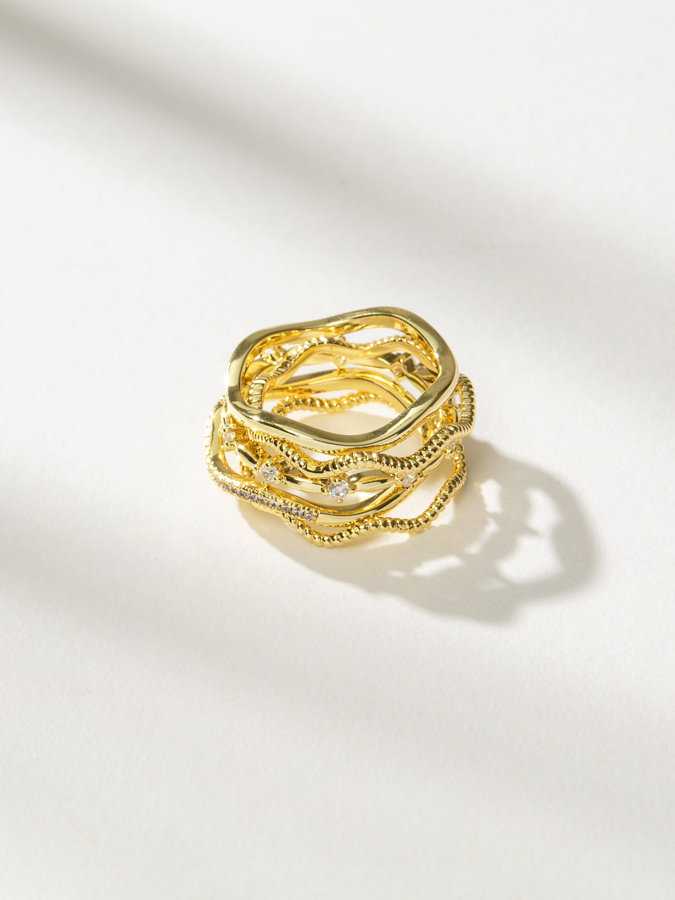 Vintage 5 Layered Ring Set
